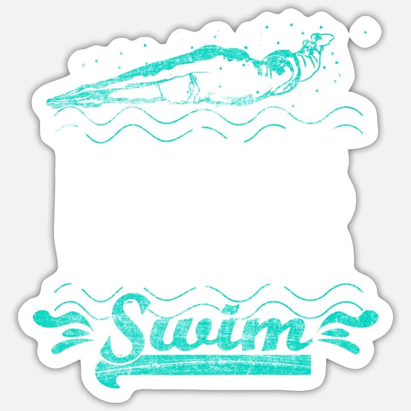 Schwimmen Geschenkidee - Sticker Größe S (10 x 10 cm) - Mattweiß