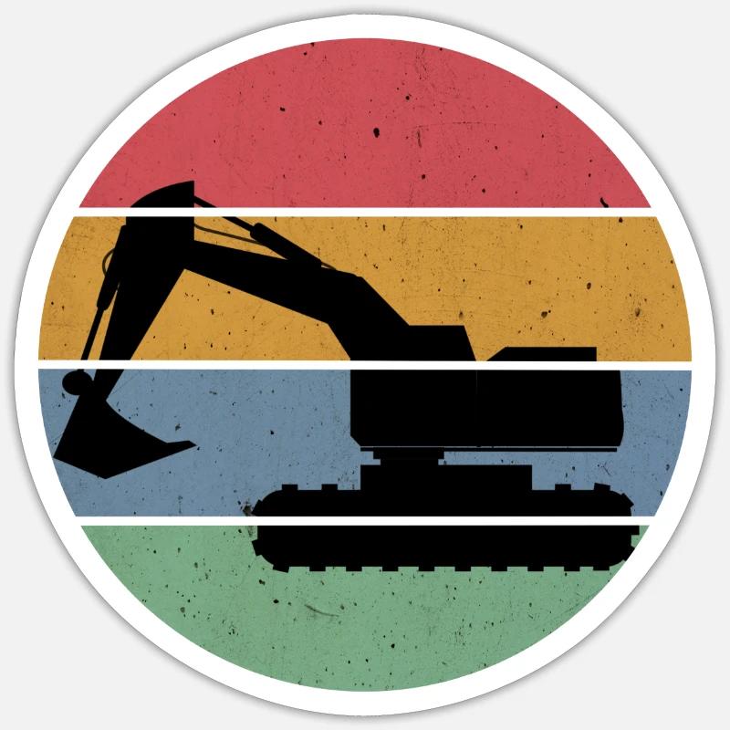 excavator - Sticker size S (10 x 10 cm) - white matte
