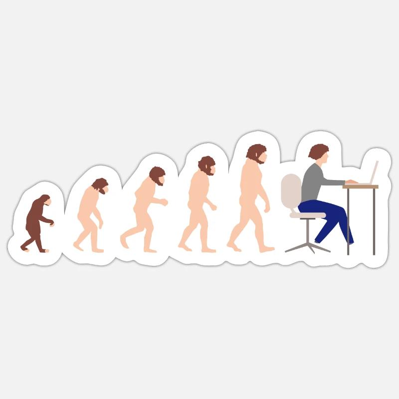 Evolution Entwickler Programmierer Lustiges Gift Sticker Größe S (10 x 10 cm)