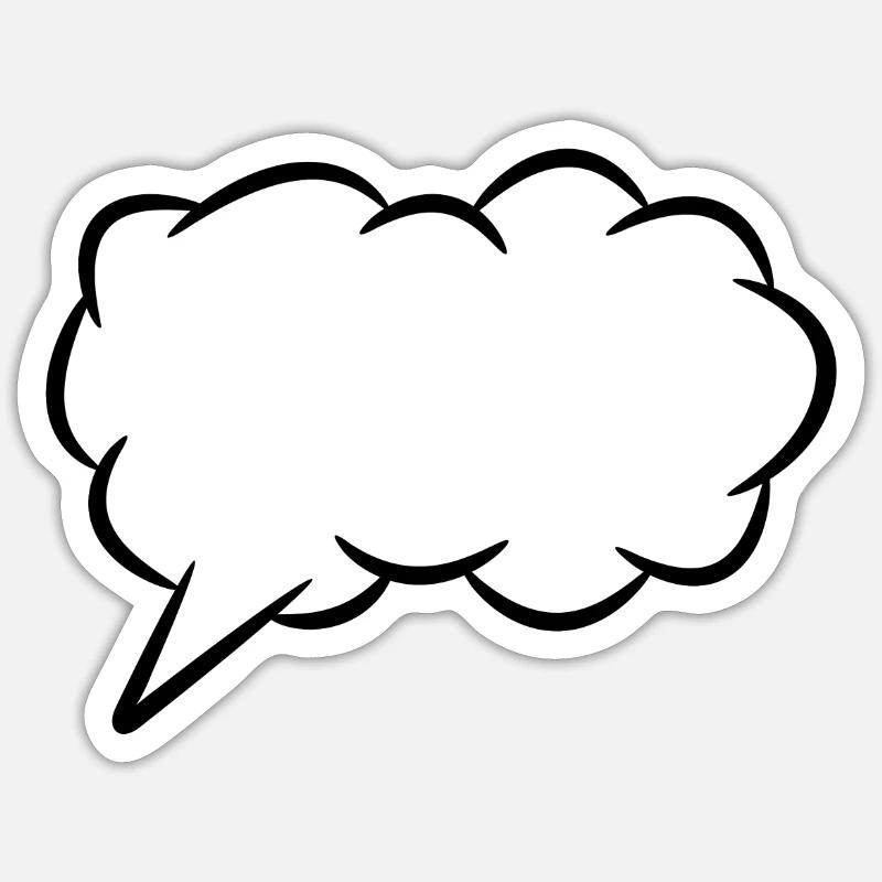 Speech bubble thought bubble - Sticker size S (10 x 10 cm) - white matte
