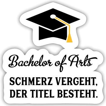 bachelorofarts - Sticker Größe S (10 x 10 cm) - Mattweiß - Vorne