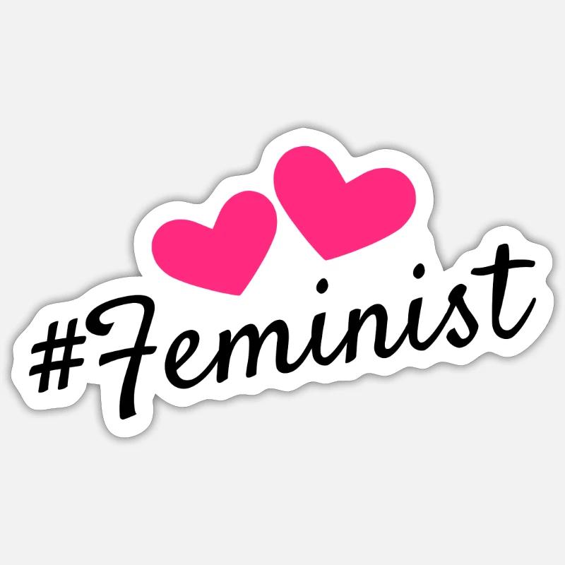 Conception de hashtag féministe féministe - Sticker taille S (10 x 10 cm) - blanc mat