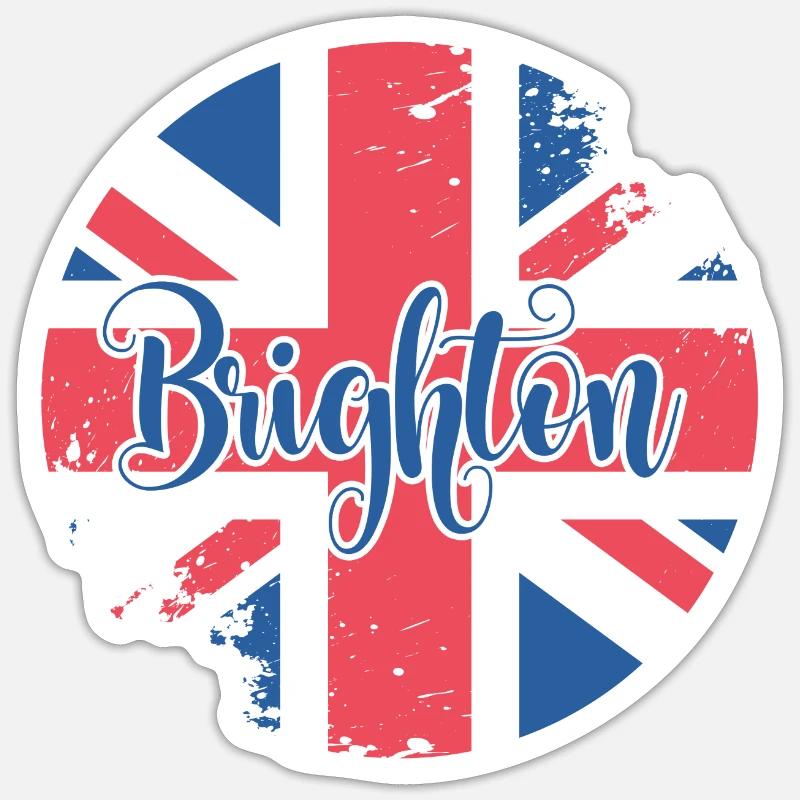 Button Brighton - Sticker size S (10 x 10 cm) - white matte