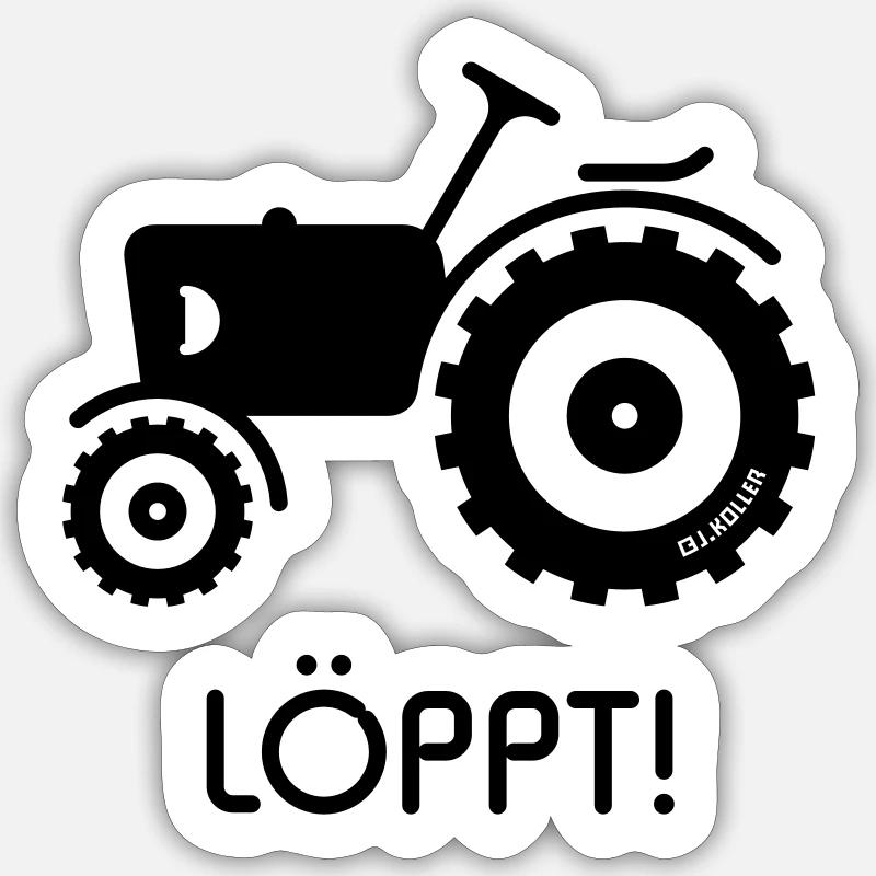Löppt! (Trecker / Traktor / Plattdeutsch / Platt) Sticker Größe S (10 x 10 cm)