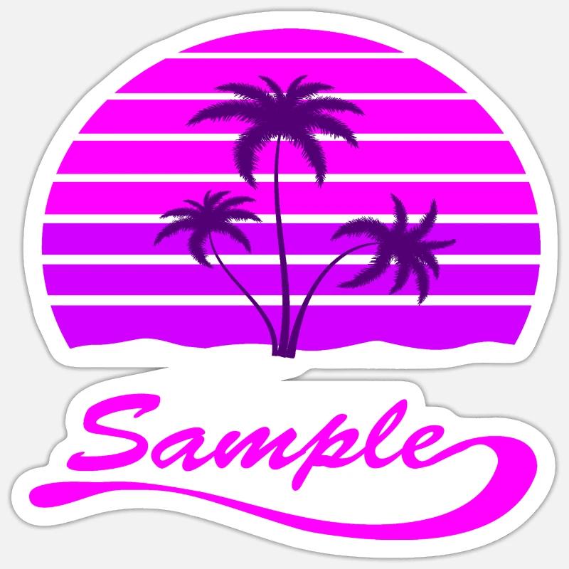 PALM TREE - Sticker size S (10 x 10 cm) - white matte