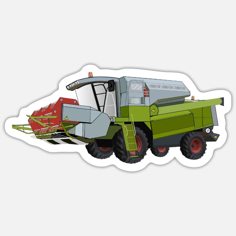Harvester driver Harvester Bauer - Sticker size S (10 x 10 cm) - white matte