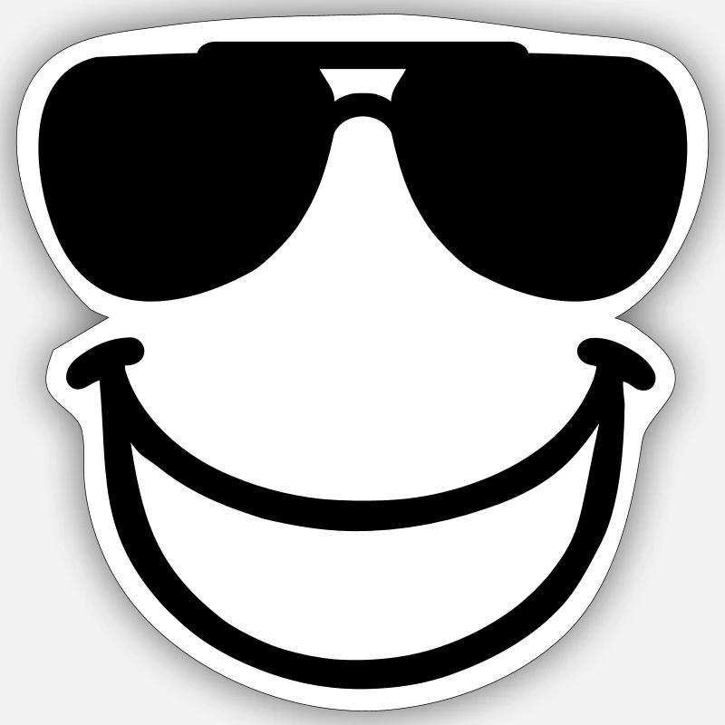 rire - Sticker taille S (10 x 10 cm) - blanc mat