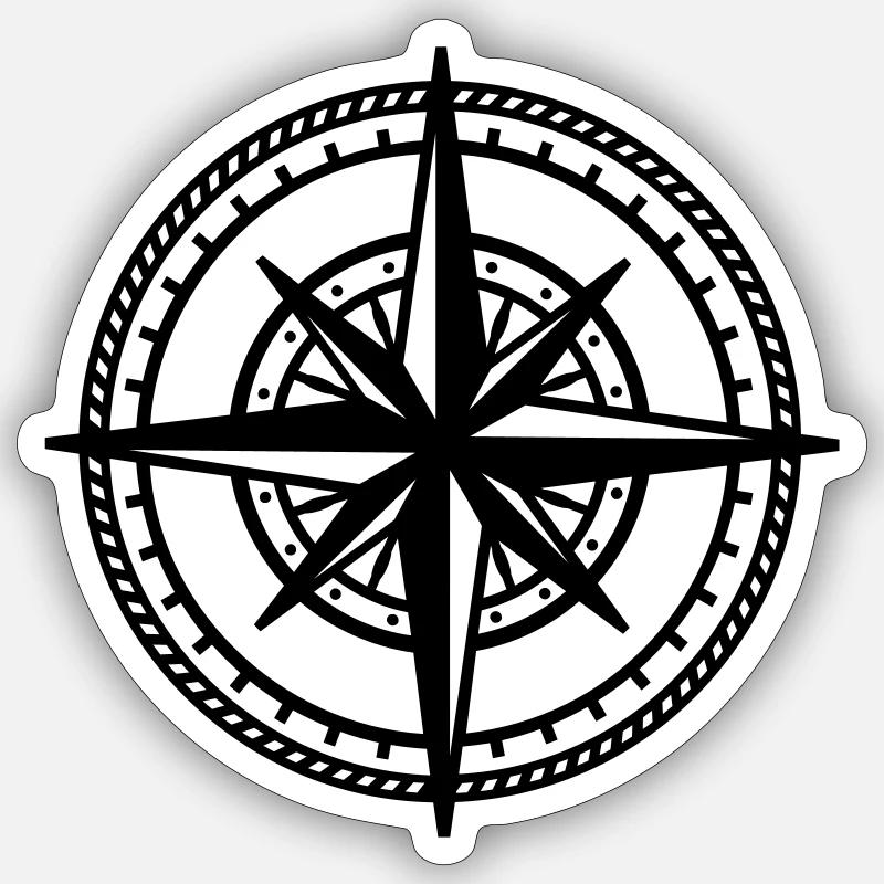 Kompass | Wegweiser | Maritim Sticker Größe S (10 x 10 cm)