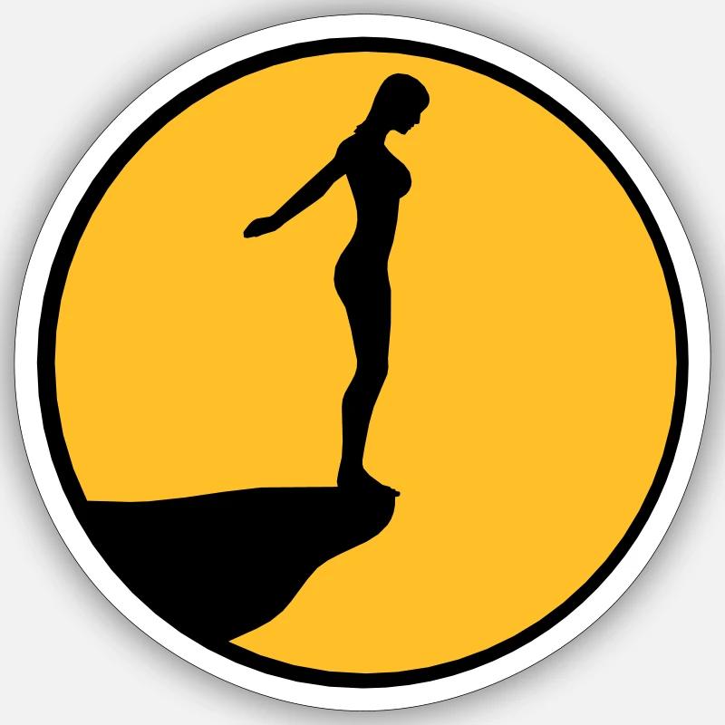 Von Klippe springen - Sticker Größe S (10 x 10 cm) - Mattweiß