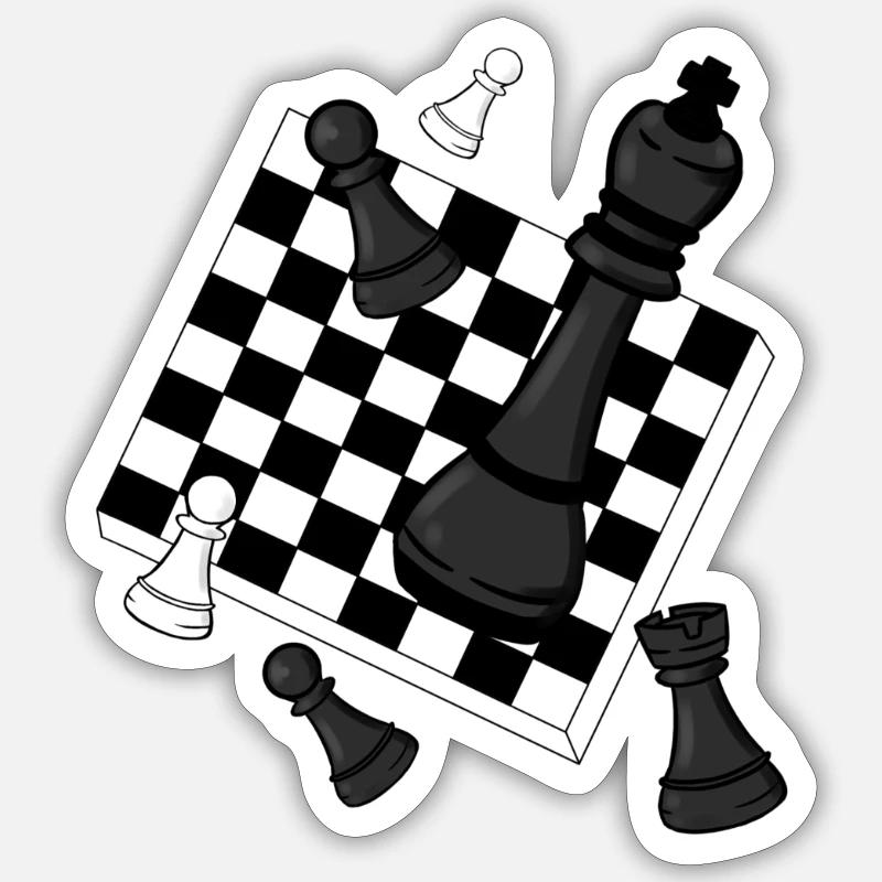 chess - Sticker size S (10 x 10 cm) - white matte