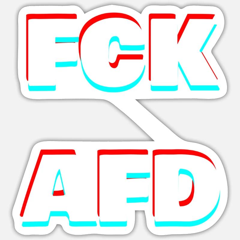 FCK AFD - Sticker Größe S (10 x 10 cm) - Mattweiß