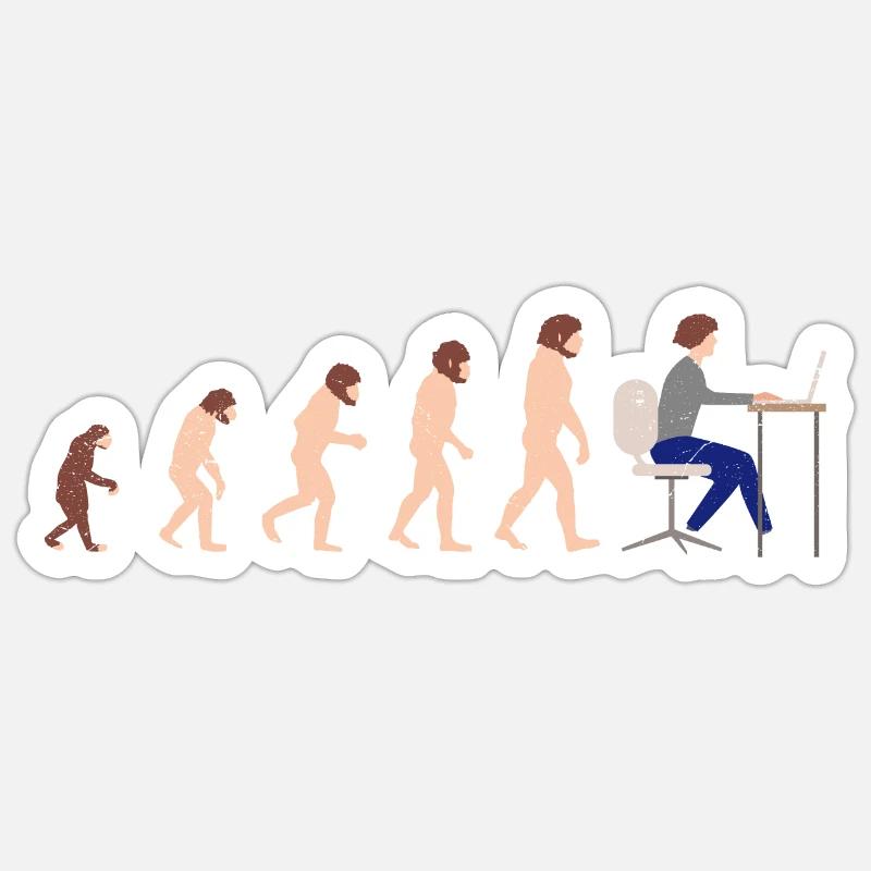 Evolution Entwickler Programmierer Lustiges Gift Sticker Größe S (10 x 10 cm)