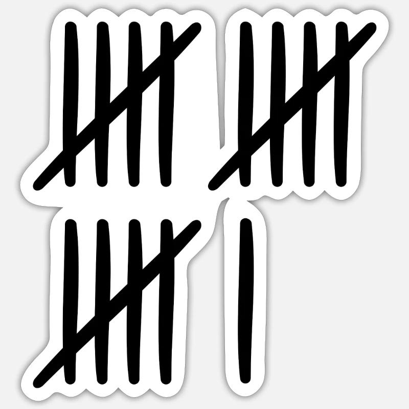 Strichliste 16 Jahre alt oder 16 Monate Wochen Sticker Größe S (10 x 10 cm)