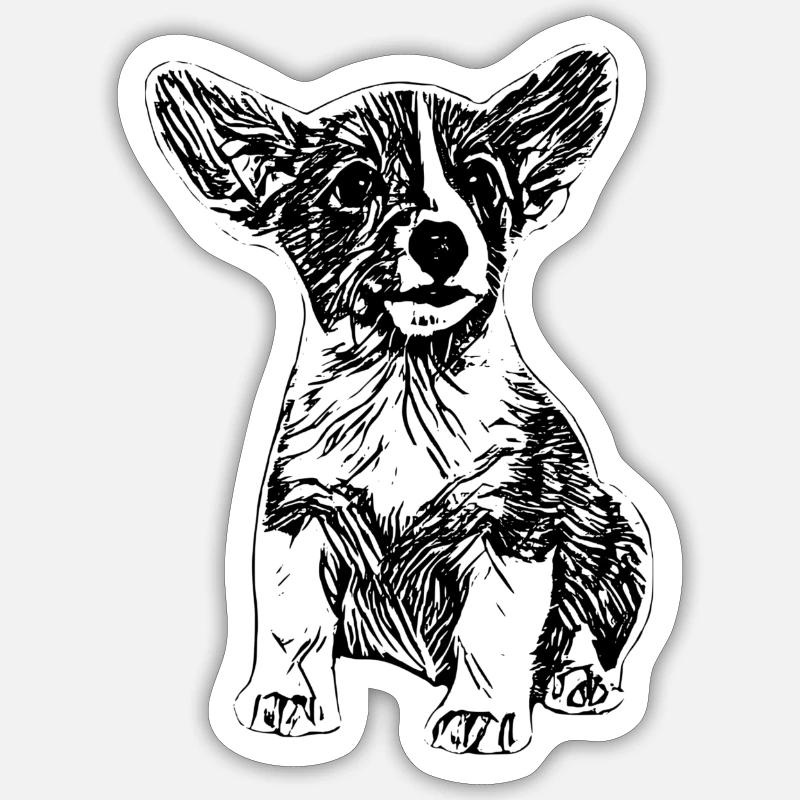 Jack Russell - Sticker taille S (10 x 10 cm) - blanc mat