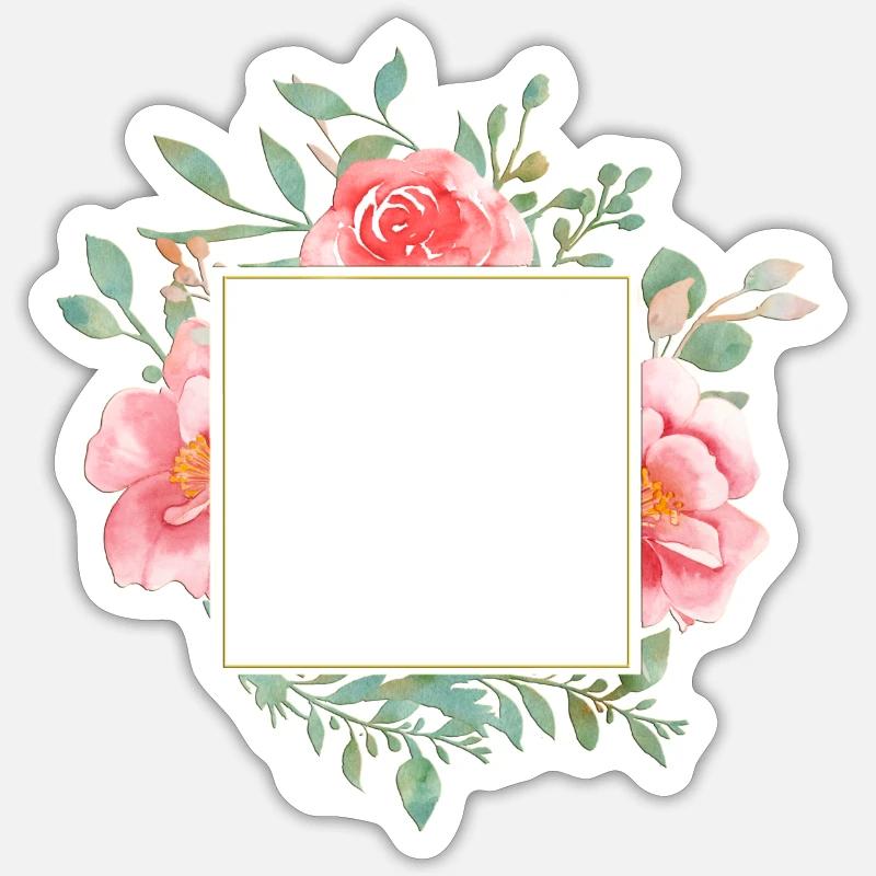 Customizable bouquet angular - Sticker size S (10 x 10 cm) - white matte