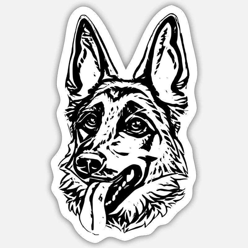 German Shepherd - Sticker size S (10 x 10 cm) - white matte