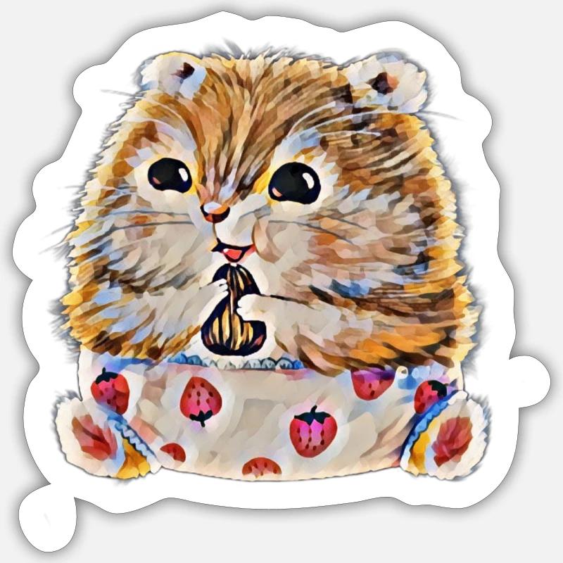 Hamster - Sticker taille S (10 x 10 cm) - blanc mat