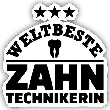 Zahntechnikerin - Sticker Größe S (10 x 10 cm) - Mattweiß - Vorne