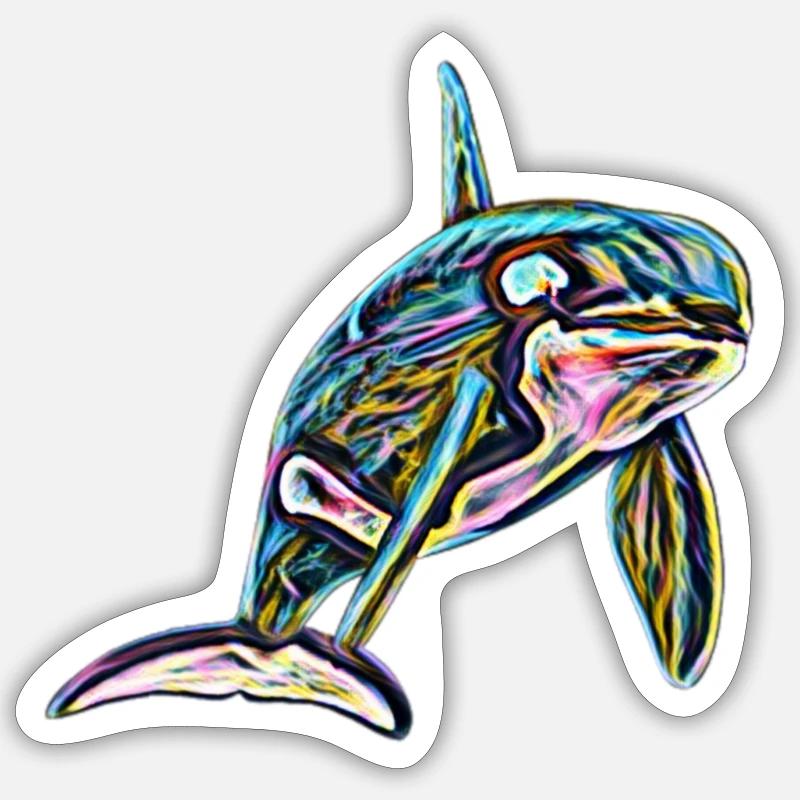 Orca - Sticker taille S (10 x 10 cm) - blanc mat