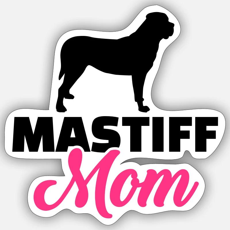 Mastiff - Sticker Größe S (10 x 10 cm) - Mattweiß