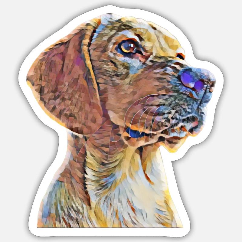 Labrador - Sticker taille S (10 x 10 cm) - blanc mat