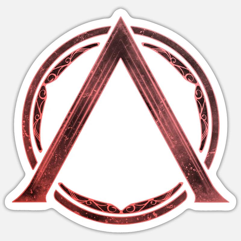 Sparta Lambda symbole feu rouge Sticker taille S (10 x 10 cm)