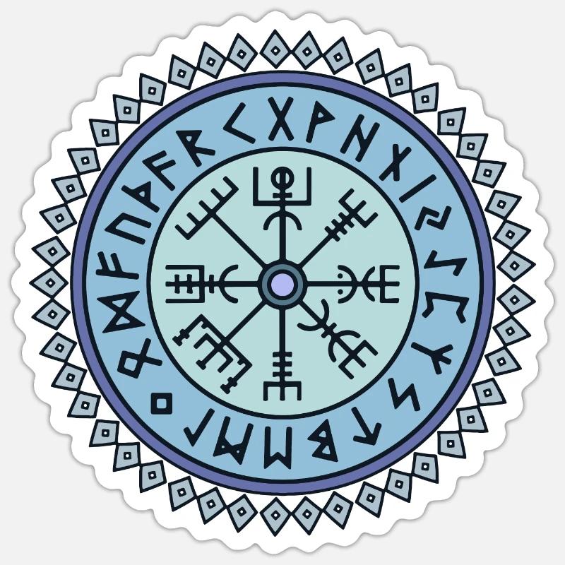Vegvisir symbol runic script Sticker size S (10 x 10 cm)