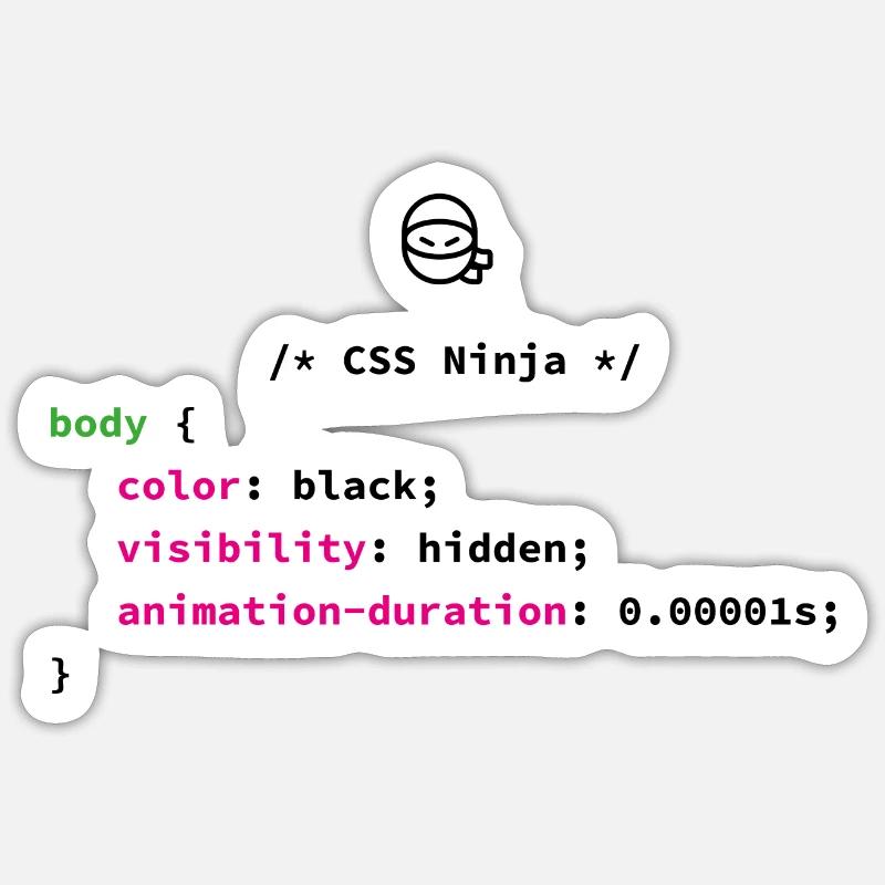 CSS Ninja Sticker Größe S (10 x 10 cm)