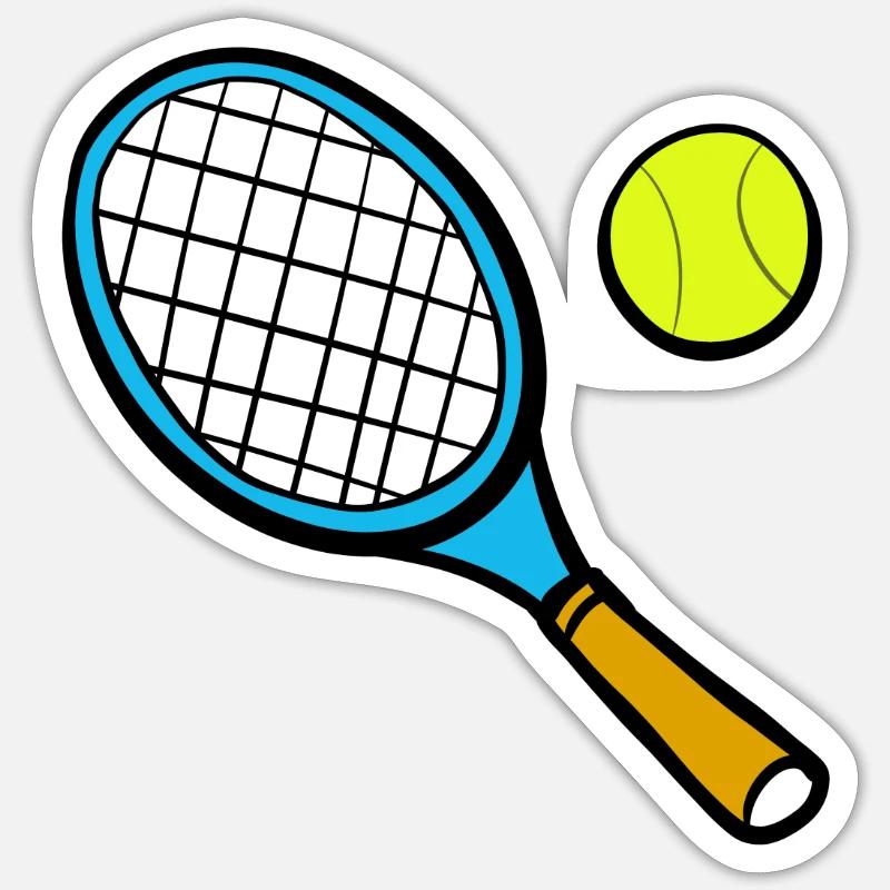 Tennisschläger Comic Sticker Größe S (10 x 10 cm)