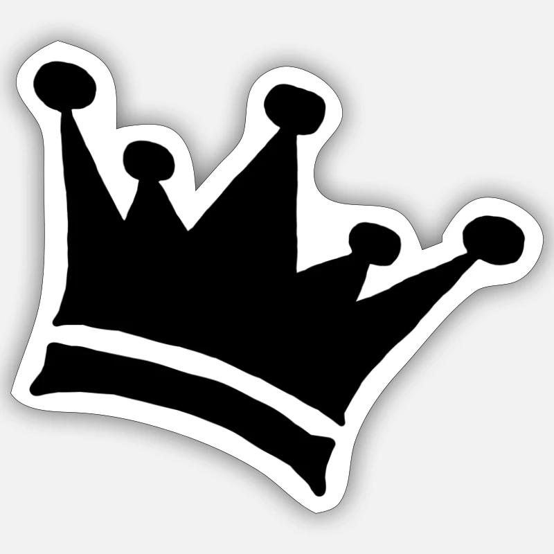 Krone Geschenk King Geschenkidee Queen crown krona - Sticker Größe S (10 x 10 cm) - Mattweiß
