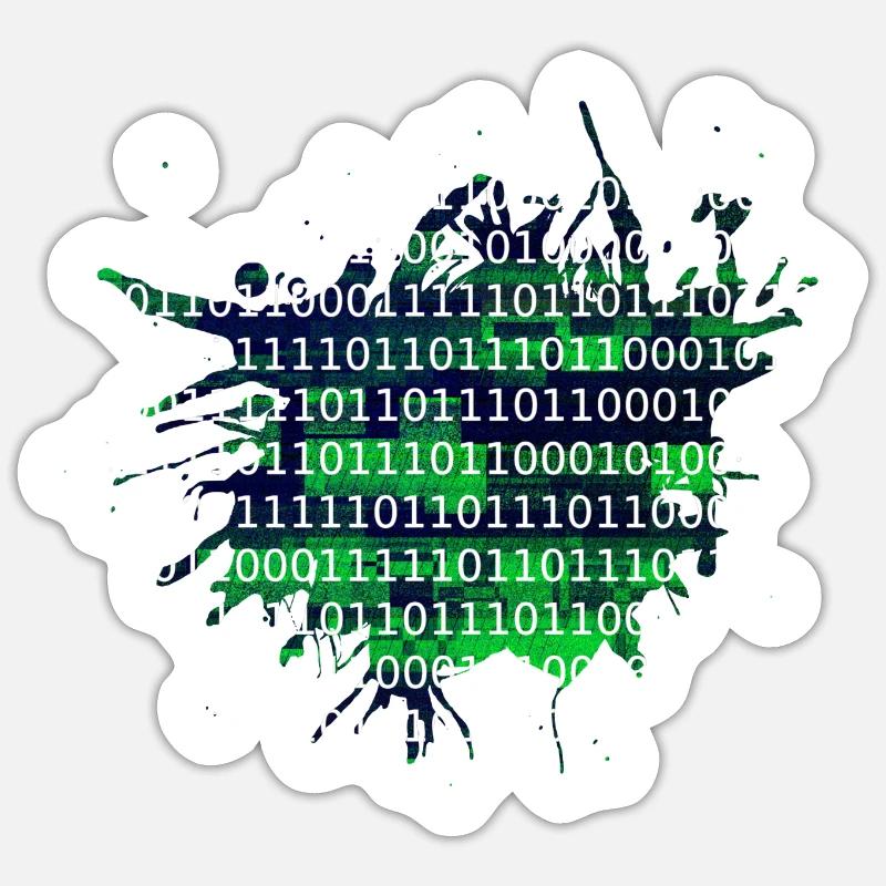 Binary - Sticker size S (10 x 10 cm) - white matte