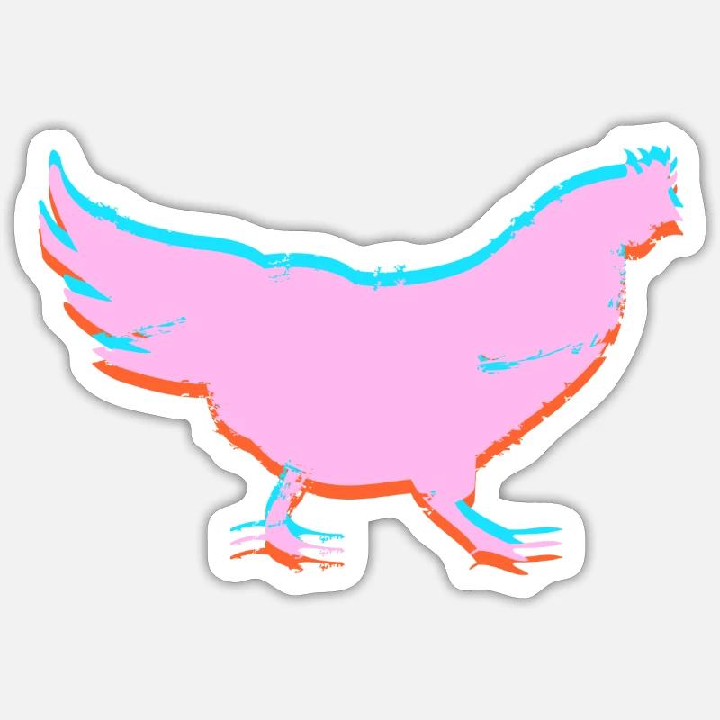 Chicken Chicken 3D Effect - Sticker size S (10 x 10 cm) - white matte