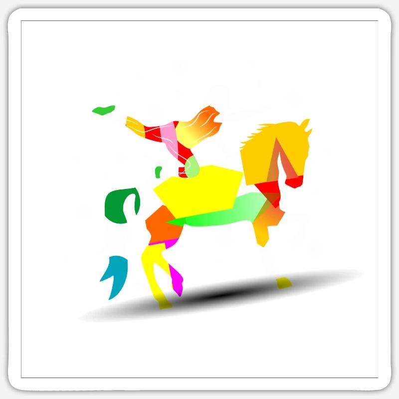 Voltige cheval - Sticker taille S (10 x 10 cm) - blanc mat