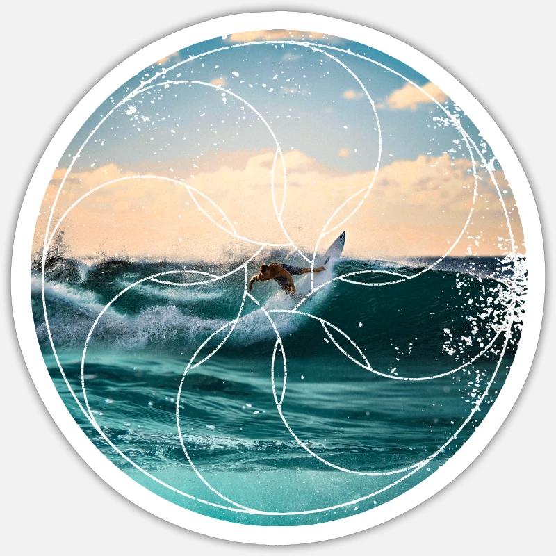 Surfer - Sticker Größe S (10 x 10 cm) - Mattweiß