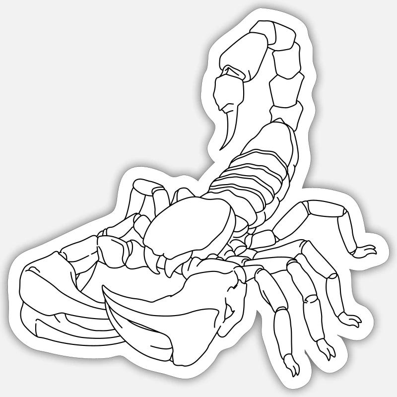Scorpion lines - Sticker size S (10 x 10 cm) - white matte