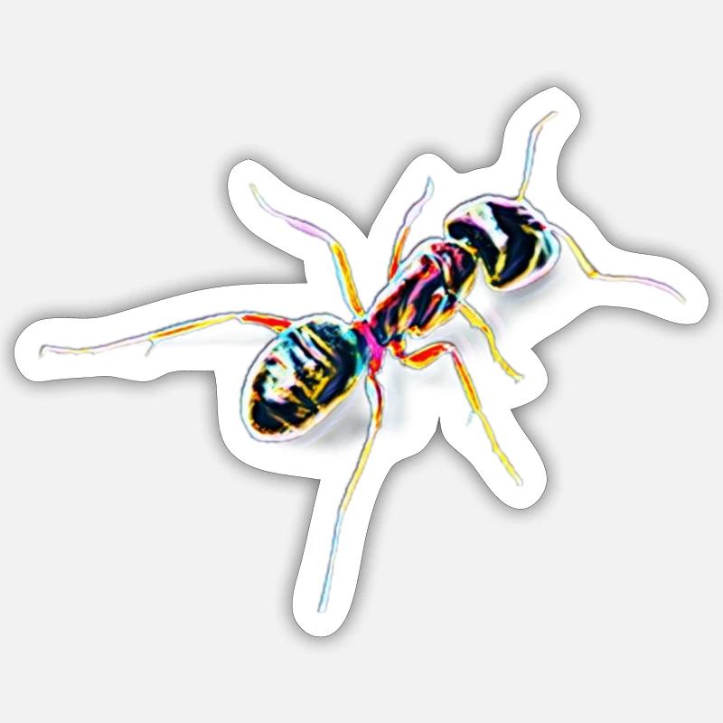 Fourmi - Sticker taille S (10 x 10 cm) - blanc mat