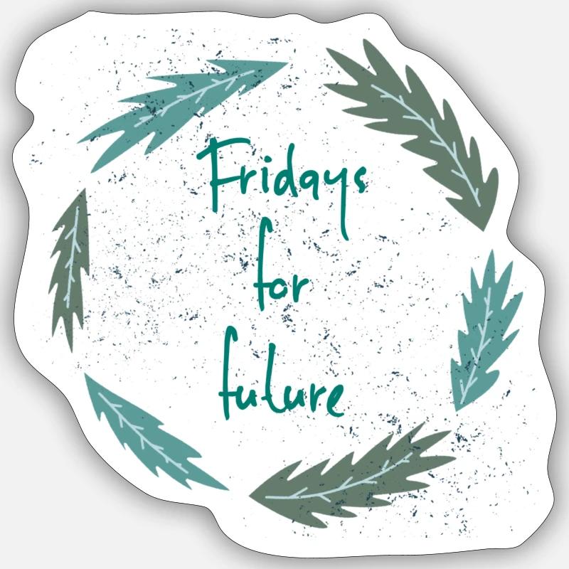 Fridays for future - Sticker taille S (10 x 10 cm) - blanc mat