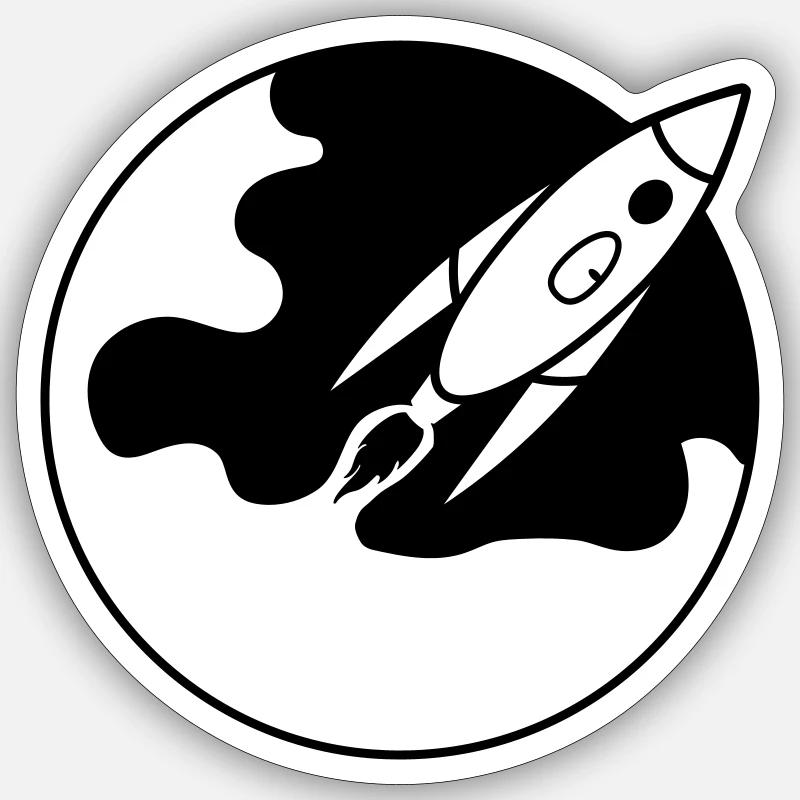 The rocket takes off - Sticker size S (10 x 10 cm) - white matte