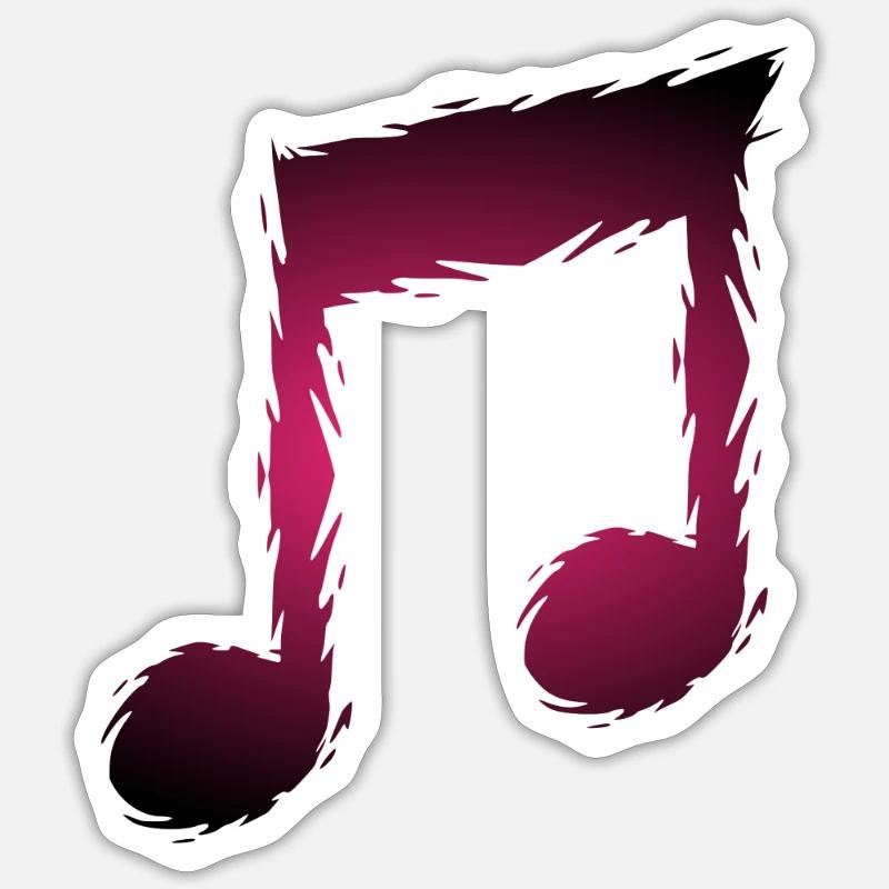 Note de musique musicale - Sticker taille S (10 x 10 cm) - blanc mat