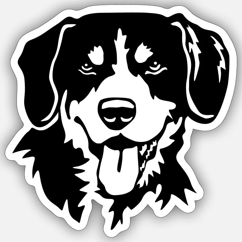 Entlebuch mountain dog head - Sticker size S (10 x 10 cm) - white matte