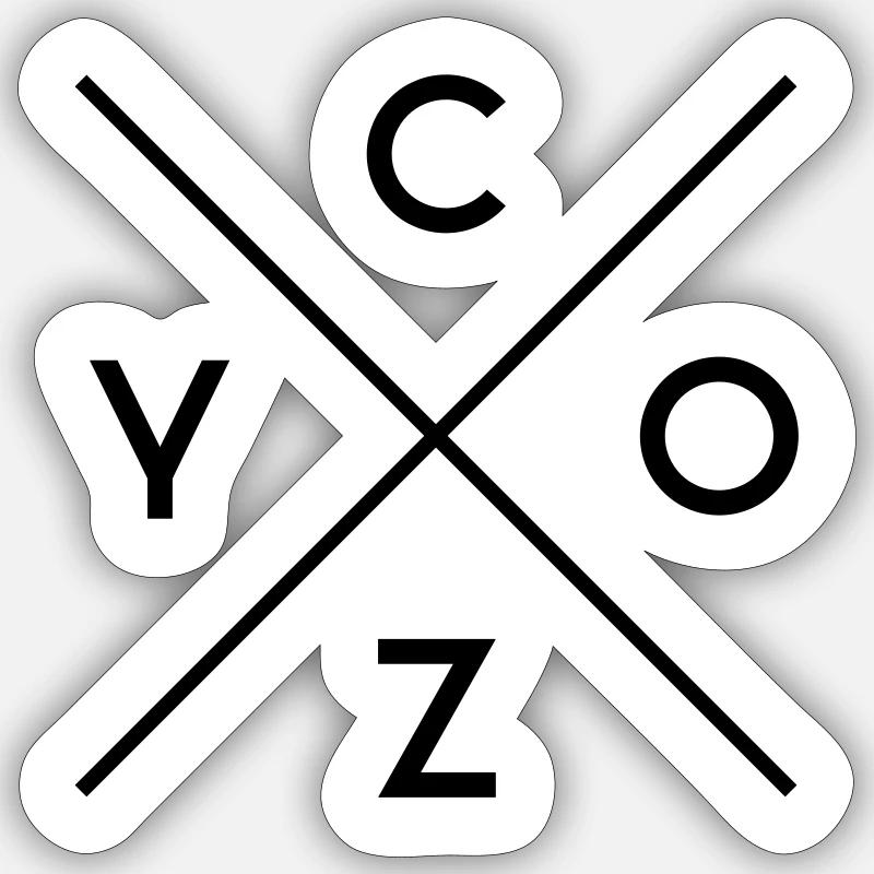 COZY X - Sticker Größe S (10 x 10 cm) - Mattweiß