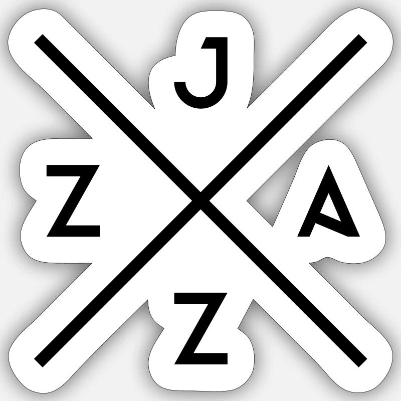 JAZZ - Sticker size S (10 x 10 cm) - white matte