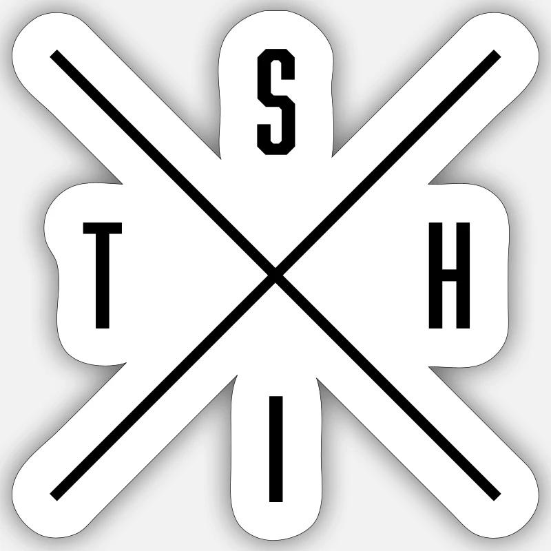 SHIT X - Sticker size S (10 x 10 cm) - white matte