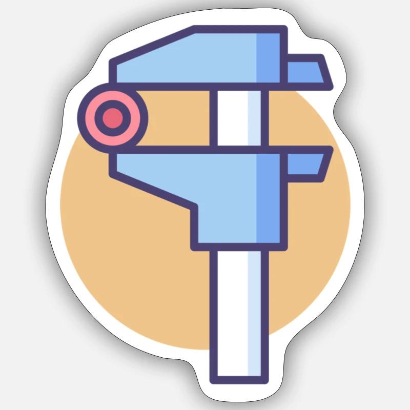 Messschieber Schieblehre - Sticker Größe S (10 x 10 cm) - Mattweiß