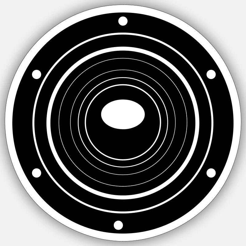 Bass Techno - Sticker size S (10 x 10 cm) - white matte