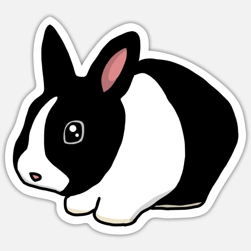 Lapins nains, mignons - Sticker taille S (10 x 10 cm) - blanc mat