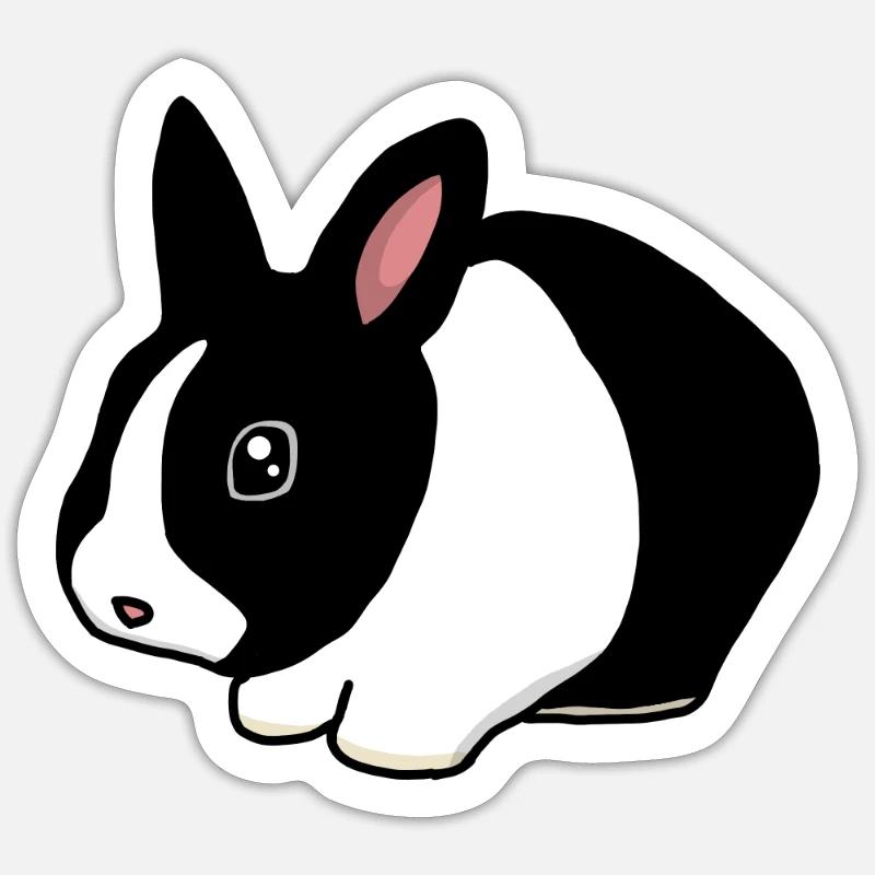 Dwarf rabbit, rabbit, cute, comic Sticker size S (10 x 10 cm)