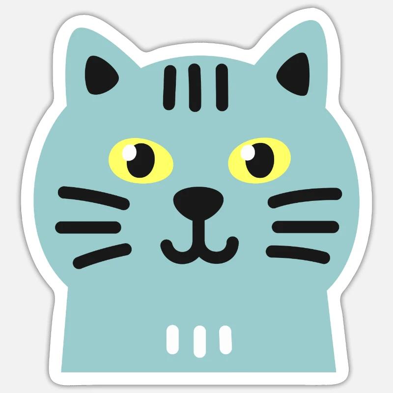 Chat mignon - Sticker taille S (10 x 10 cm) - blanc mat