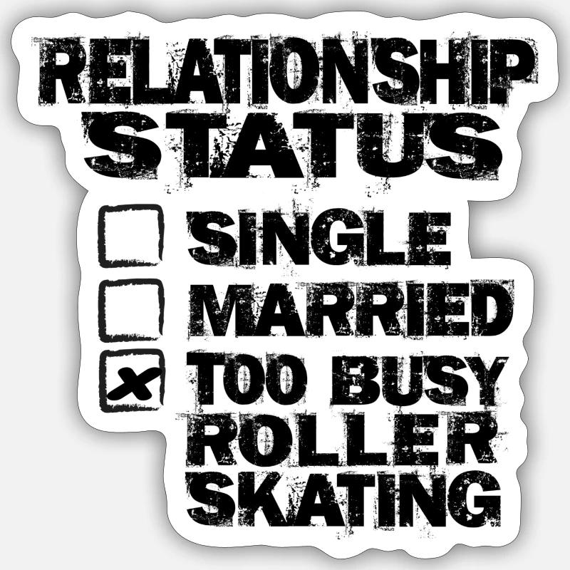 status roller skating - Sticker Größe S (10 x 10 cm) - Mattweiß