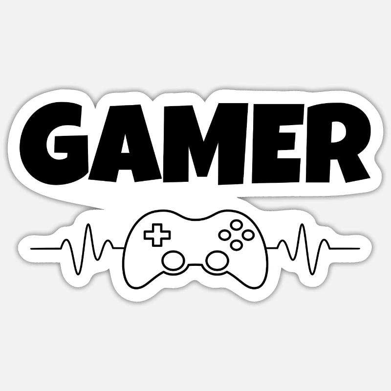 Ich bin Gamer! Computer Gamer Gaming Geschenk - Sticker Größe S (10 x 10 cm) - Mattweiß